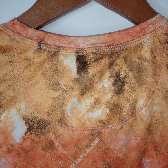 Reel Legends Aquaflauge S Fishing Orange Rash Guard Top - Picture 8 of 9